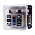Waterproof Fuse Block Negative Bus Fuse Box Waterproof Boat Fuse Panel with LED Warning Indicator Proof Cover-6 Circuits with Negative Bus Fuse Box. 