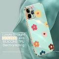TA for OPPO A9 2020 A5 2020 Back Cover + Free Lanyard Falling Flowers Luxury 6D Plating Case Side Pattern Soft Silicone Square Phone Cases. 