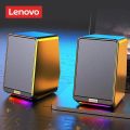 Lenovo TS38 Choice Wired Desktop Speakers 3.5mm USB RGB Gaming Speakers Stereo Surround Music Loudspeakers Sound Bar for PC. 