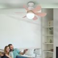 Ceiling Fan Light 30W Low Profile Ceiling Fans 86V-265V Decorative Ceiling Fanlight 3 Fan Speeds for Living Room Kitchen. 