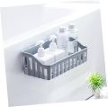 Plastic Bathroom Shelf Organizer - No-Drill Wall-Mounted Shower Rack for Toiletries. 