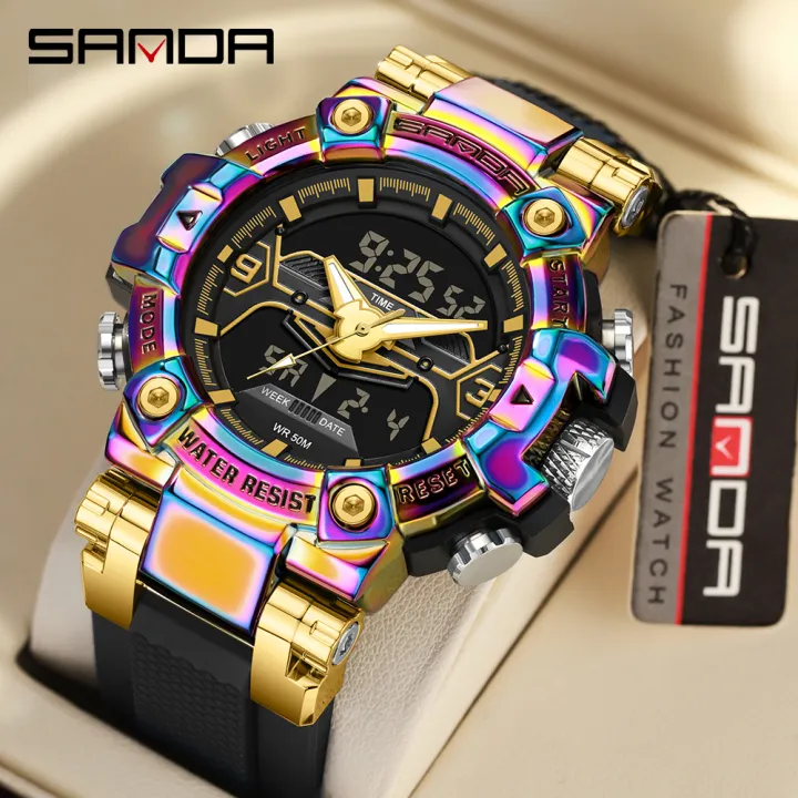 Sanda%20Men's%20Watches%20Sports%20Military%2050%20M%20Waterproof%20Digital%20Wrist%20watch%20for%20Male%20Clock%20Stop%20watch%20Relogio%20Masculino%203186%20-%20Image%202