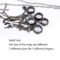 Adult Kids Kurapika Chains Bracelet Hunter Cosplay Cool Five Finger Rings Rapers Full-five Fingers Rings Fashion Jewelry.
