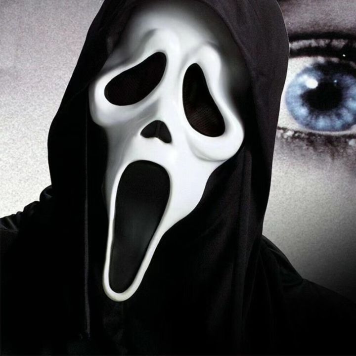 Scary Ghost Face Mask for Adult Halloween Scream Mask Horror Latex Mask Horrible Skull Face Mask for Costume Cosplay Party