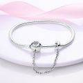 925 Sterling Silver Bracelet Moments Sparkle Heart-shaped Suitable for Pandora Snake Chain Bracelet DIY Beads for Gift Women. 