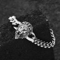 Lion Head Bracelet Harbar Design Thick Stainless Steel Accessories Men and Bird Bracelet Hand 22CM. 