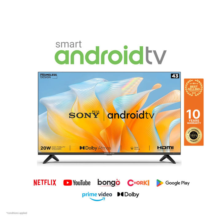 Sony Plus 43" TV FHD Frameless Android Smart TV