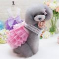 Tutu Skirt Pet Wedding Dress for Small Dog Bow Lace Ruffles Princess Girls Cat Apparel Dress up Costume Birthday Party. 