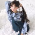 Women Plaid Shirt Long Sleeve Spring Summer Tops Ladies Japanese Mori Girl Peter pan Collar Cute Baby doll Cotton White Blouses. 