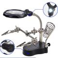 1PCS 3.5x 12x MG16129-C LED Clamp Soldering Iron Stand Helping Hands Magnifying Glass Magnifier.