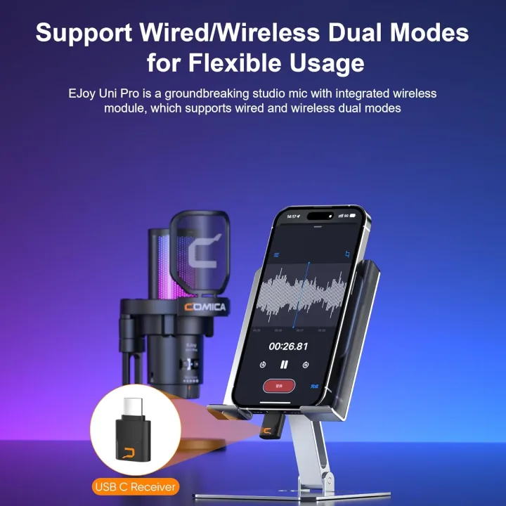 Comica%20EJoy%20Uni%20Pro%20Wireless%20USB%20Condenser%20Microphone%20(Official%20Product)%20-%20Image%203