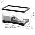 Turtle Tank Box Basking Ramp Hideout Tortoise Enclosure Starter Indoor Decor Medium Black.