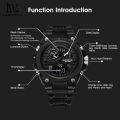 LouisWill Fashion Watches Electronic Movement Watches Luminous Wristwatches 5ATM Waterproof Watches Silicone Strap Multifunctional Watch with Calendar for Men Teenagers Students. 