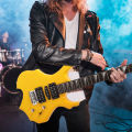 Electric Guitar Set Excellent Sound Quality Flame Shaped Yellow Beautiful Electric Guitar for Beginner for Practice.