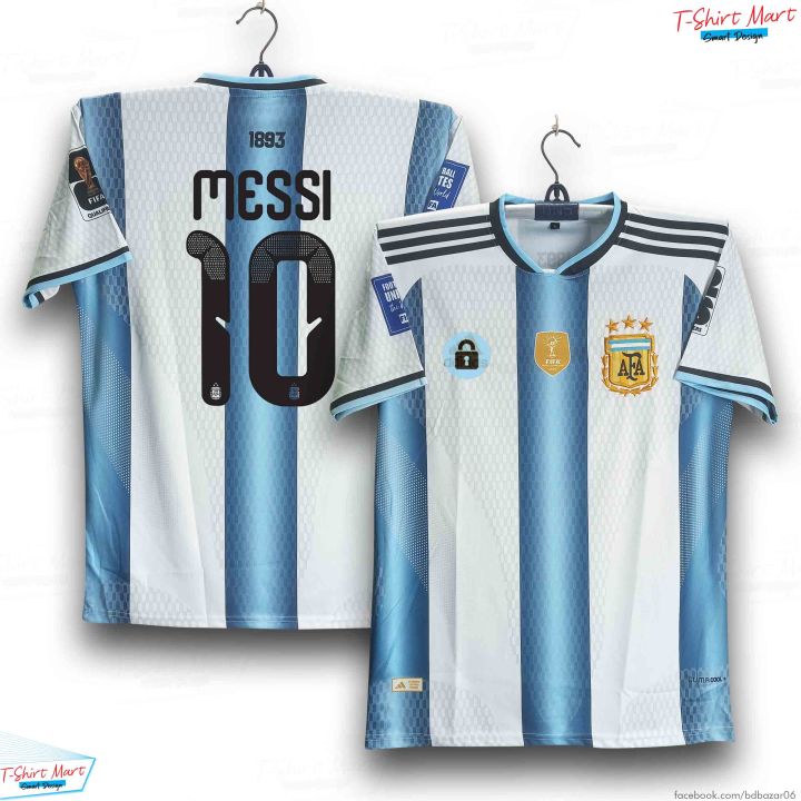 Argentina World Cup Jersey 2026 Thai Premium Football Jersey For Men - Messi 10 Half Sleeve Jersey - Messi 10 Jersey 2026