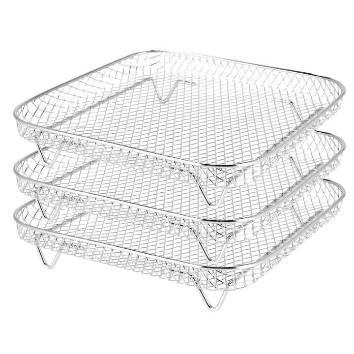 8 Inch Air Fryer Rack for Instant Vortex Air Fryer,, Air Fryer,Square Three Stackable Dehydrator Racks