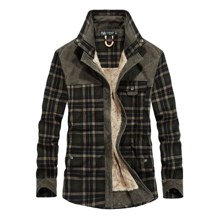 Winter%20Jacket%20Men%20Thicken%20Warm%20Fleece%20Shirts%20Coats%20100%25%20Cotton%20Plaid%20Flannel%20Jacket%20%20Clothes%20Size%20M-4XL%20-%20Image%202