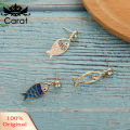 3Pcs/Set Bohemian Hollow Fish Rhinestone Charm Stud Earrings Women Jewelry Gift. 