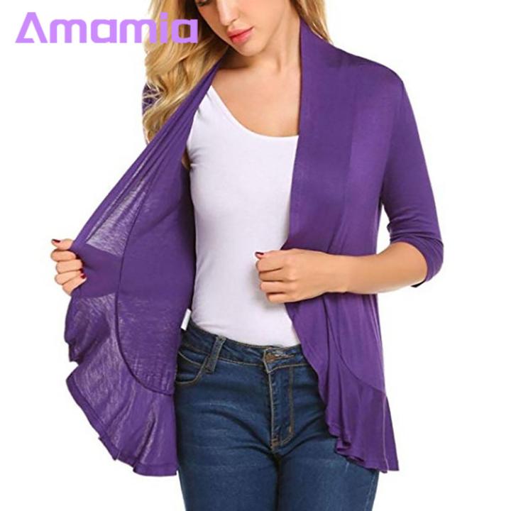 Amamia%20Lady%20Cardigan%20Long%20Sleeves%20Loose%20Ruffle%20Women%20Cardigan%20-%20Image%204