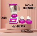 Nova 3 IN 1 -350 Watt  HIGH SPEED ENERGY EFFICIENT  MOTOR 43IN 1 ELECTRIC Heavy Duty Mixer Blender : (2 Year Warranty). 