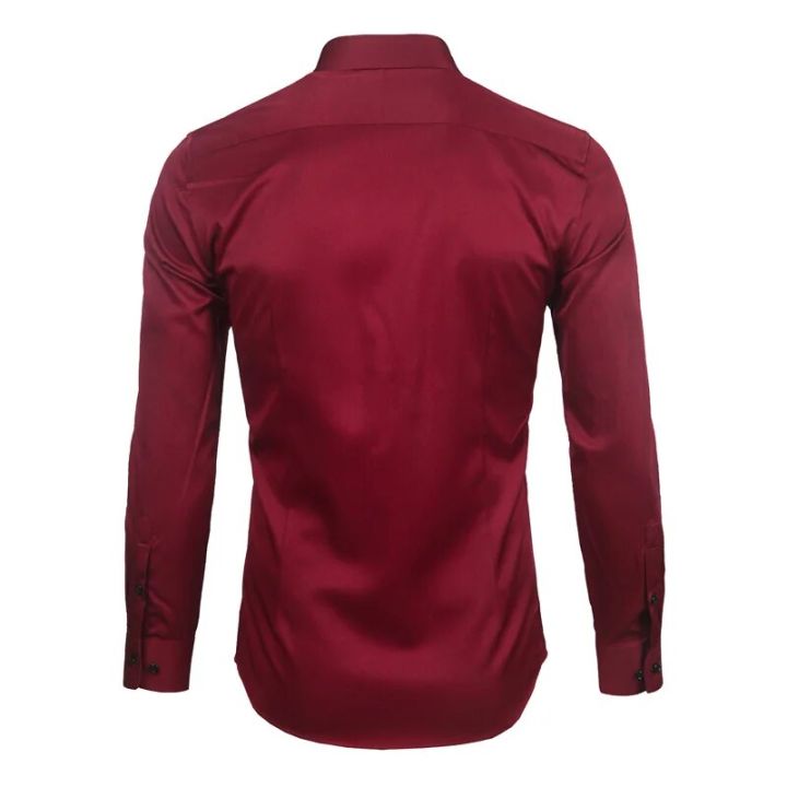 Men's%20Purple%20Bamboo%20Fiber%20Dress%20Shirts%20Brand%20Long%20Sleeve%20Shirt%20Solid%20Slim%20Fit%20Casual%20Formal%20Non%20Iron%20Work%20Shirt%20Camisa%20Masculina%20-%20Image%204