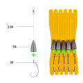 5pcs Fish Line Binded Hooks Set Handmade Long-throwing Fishhooks Luminous Bait Fishing Tackle Kit. 