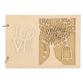 Wooden Wedding Guest Book Album Message Notebook for Engagement Decoration. 