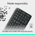 Logitech K250 Bluetooth Keyboard with Numpad, Easy Connectivity, Compact Wireless Keyboard Made with Recycled Plastic, Spill-Resistant, Comfortable Keys - Windows/MacOS - Graphite. 
