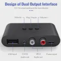 Bluetooth 5.0 Receiver Transmitter Wireless 3.5mm AUX NFC to 2 RCA Audio Adapter. 