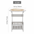 Mini Plastic Round Coffee Tea Table Room Storage Rack Bedside Table White. 