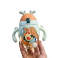 Cute Cartoon Animal Children Cup For Outdoor Travel School Leakproof Choking Proof Baby Feeding Cups With Straws Portable Baby Water Bottle 280ml. 