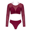 Morning long sleeve multicolor mesh bikini swimsuit. 