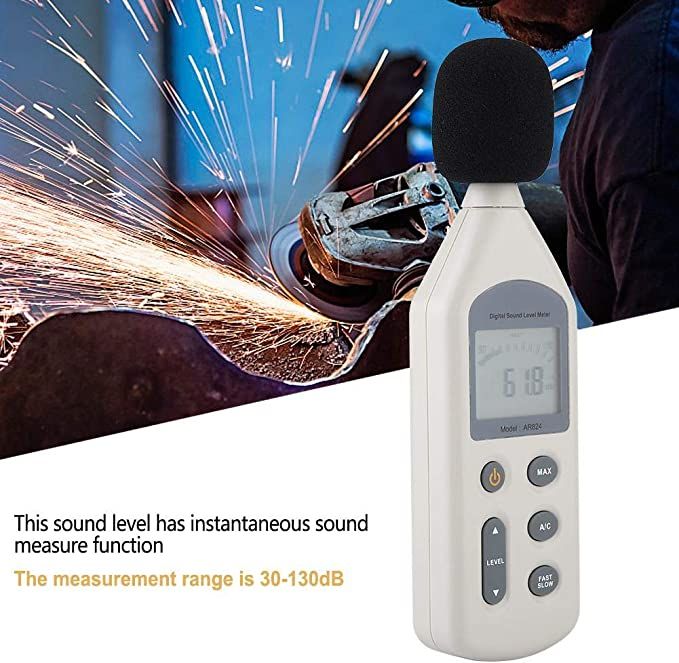 Smart Sensor AR824 Sound Level Reader, AR824 Sound Level Meter Noise Sound Level Meter Digital Handheld Decibel Meter, Sound Monitor dB Meter - Kings Trading