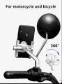 360° Rotatable Alloy Motorcycle Phone Holder Rearview Mirror Motor Phone Mount.