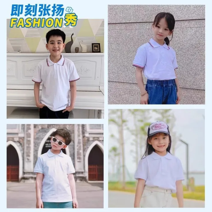Elementary%20and%20junior%20high%20school%20students%20school%20uniforms%20summer%20clothes%20white%20t-shirts%20boys%20children's%20polo%20shirts%20short%20sleeves%20girls%20high%20school%20students%20graduation%20photo%20class%20uniforms%20-%20Image%203