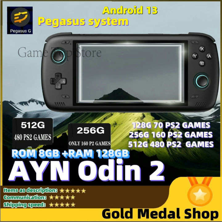 Ayn Odin 2 pro Odin 2 Handheld Game Console 6 IPS Screen 8G+128G Android13 512G Bluetooth Portable Console PSP ps2 IPS LCD Sc