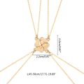 M2EA 4 Piece Four Leaf Clover Stitching Necklace Magnet Stone BFF Friendship Heart Pendant Chain Choker Necklace Jewelry.