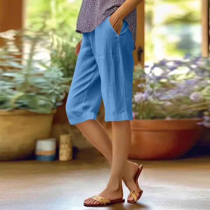 Women%E2%80%99s%20Comfortable%20Capris%20Cotton%20Pants%20Drawstring%20Elastic%20Waist%20Pants%20Casual%20Cropped%20Trousers%20Daily%20Breeches%20Five%20Half%20Pants%20Pantalone%20-%20Image%202