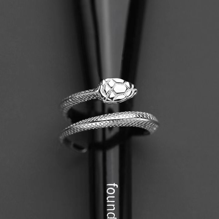 Exquisite%20and%20fashionable%20ins%20style%20Korean%20version%20of%20Chi%20Lian%20men's%20silver%20python%20open%20ring%20simple%20live%20broadcast%20bracelet%20-%20Image%204