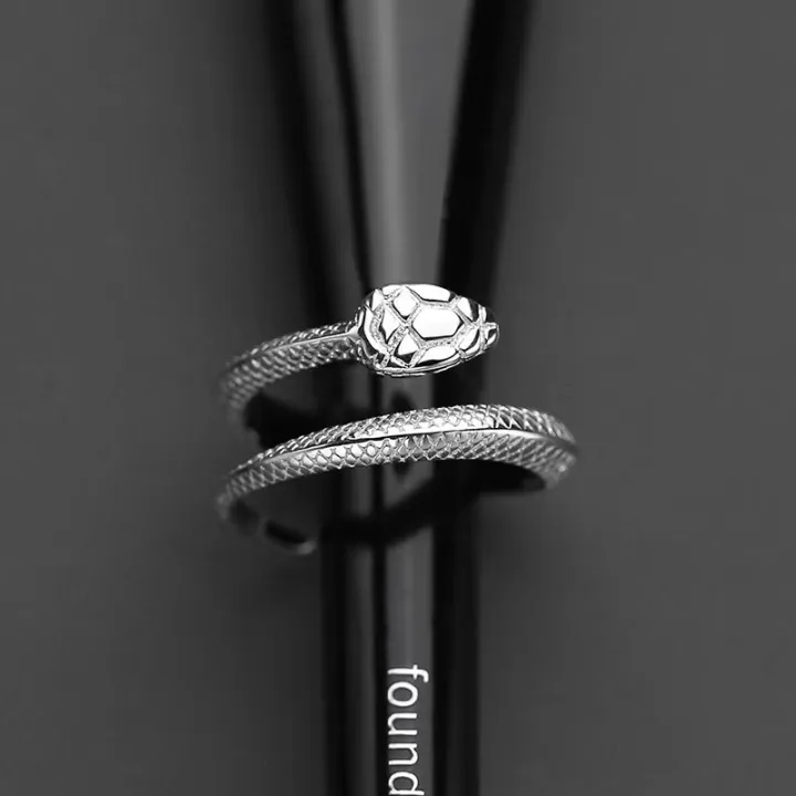 Exquisite%20and%20fashionable%20ins%20style%20Korean%20version%20of%20Chi%20Lian%20men's%20silver%20python%20open%20ring%20simple%20live%20broadcast%20bracelet%20-%20Image%204