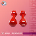Vinyl Dumbbell 1 Kg with Pair - Red. 