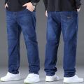 Plus Size 28-50 Jeans Men's Blue and Black Can Choose Small Stretch Denim Pants Business Casual Trousers. 