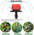 100-pcs Micro Irrigation Emitter Dripper Sprinklers 1/4 Inch Flow Adjustable for Watering System. 