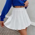 Women Mini Skirt Pleated Skirt Summer Clothes High Waist Chic Skirt College Solid Color Sweet A-line Skirt School Girl Uniform. 