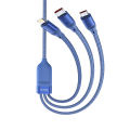 Hoco U104 3-in-1 66W Ultra 6A USB Fast Charging Data Cable (for iP+Micro+Type-C) - Blue. 