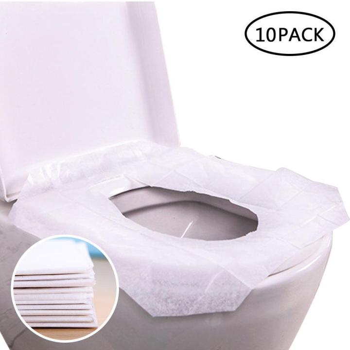 (10 pieces)Portable Disposable Paper Toilet Seat Covers for Travel,Waterproof Antimicrobial Maternal Disposable Toilet Mat