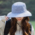 New camouflage waterproof Ked marked mountaineering hat outdoor casual sunshade fisherman hat large brim sunscreen hat women. 