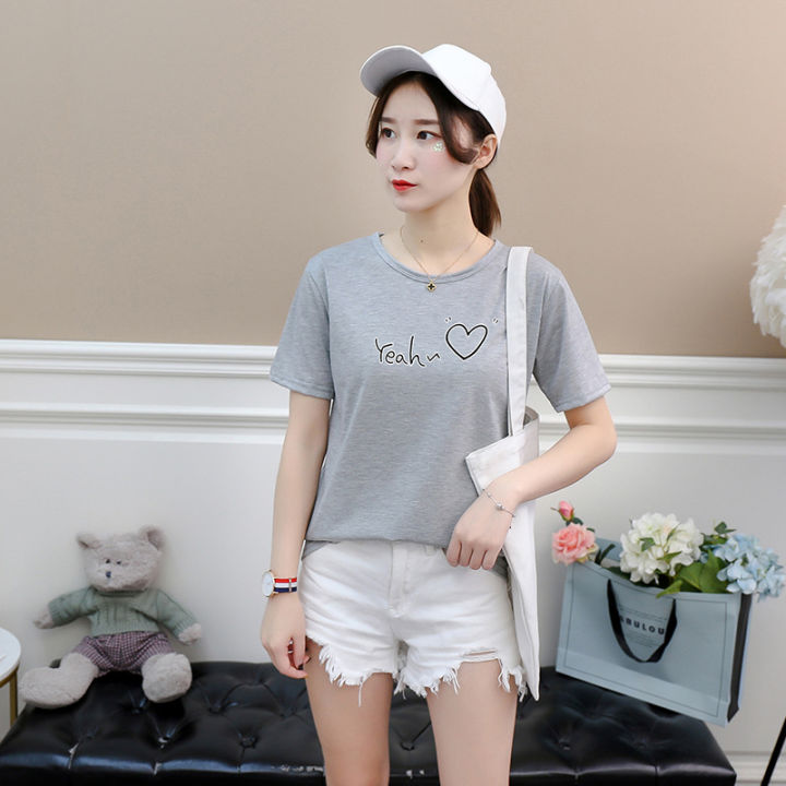 2019%20Short%20Sleeve%20T%20T-shirt%20Women's%20Pullover%20Student%20Wear%20Loose%207%20Color%203D%20Love%20Letter%20Fashion%20Summer%20Selected%20New%20Products%20-%20Image%204
