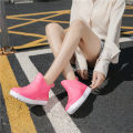 Fashion trend mid-rise rain boots ladies anti slip low top waterproof shoes rain boots water boots rain boots women's car wash kitchen rubber shoes.