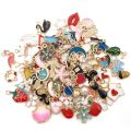 30/60/100pcs Random Mix Enamel Floating Charms For Jewelry Making Supplies DIY Locket Components Flowers Heart Charm Accessories.